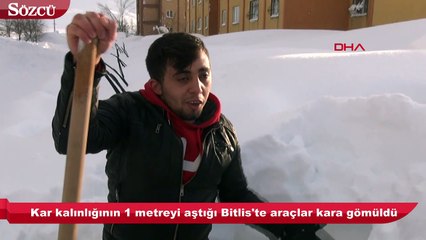 Bitlis’te ev ve araçlar kara gömüldü