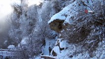 Buz Tutan Sızır Şelalesi Havadan Görüntülendi