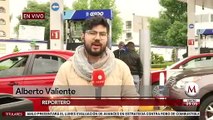 Largas filas para cargar gasolina en Calzada de Tlalpan