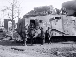 The capture of the German A7V Sturmpanzerwagen named Schnuck and Hagen, Fremicourt, France, 31 August 1918
