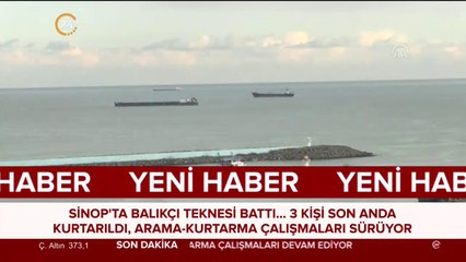 Sinop'ta balıkçı teknesi battı