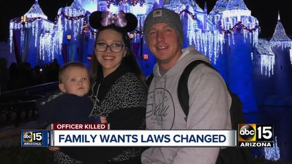 Family: "We want laws changed" after Salt River officer struck, killed by distracted driver