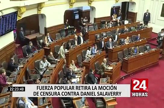Fuerza Popular retira pedido de moción de censura contra Daniel Salaverry