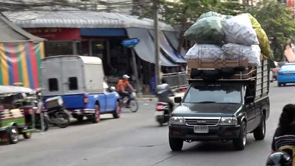 Pick-Up Truck Overloaded With Rubbish