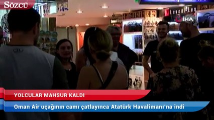 Camı çatlayan uçağın yolcuları mahsur kaldı