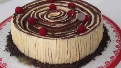 Bûche rondin à la crème au beurre praliné
