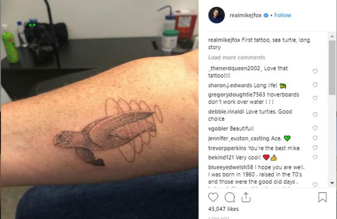Michael J Fox gets tattoo