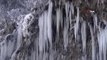 Eksi 18 Derecede Buz Tutan Girlevik Şelalesinde 2 Metre Boyunda Buz Sarkıtları Oluştu