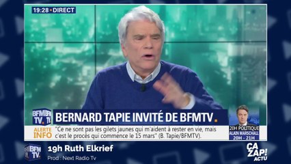 Le coup de gueule de Bernard Tapie sur BFM TV