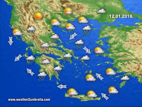 Η πρόγνωση του καιρού για το Σάββατο 12-1-2019