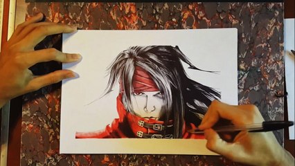 Final Fantasy VII - Drawing Vincent Valentine (stylo)