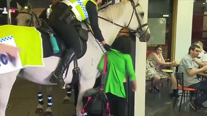 Elle frappe un cheval de police, elle n’aurait jamais dû