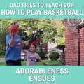 Dad Tries To Teach Son How To Play Basketball...Adorableness Ensues