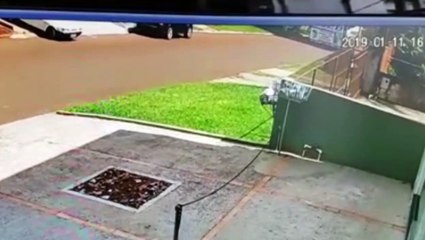 Câmera flagra colisão de trânsito no Bairro Canadá