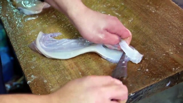 Japanese Street Food - GIANT SQUID Fried Calamari Sashimi Okinawa Seafood Japan