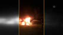 Bodrum'da arazide yakılan ateş minibüse zarar verdi - MUĞLA