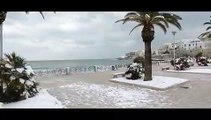 Puglia: neve a Vieste  (Gargano)- le riprese aeree