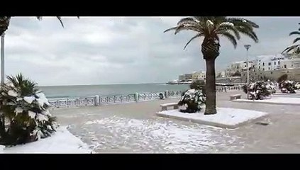 Download Video: Puglia: neve a Vieste  (Gargano)- le riprese aeree