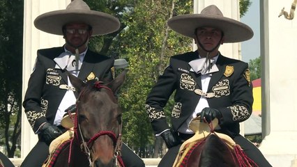 Tourist police wearing charro outfits patrol Mexico City