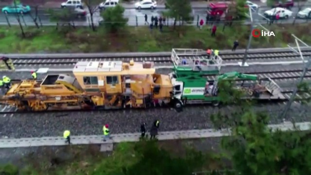 Halkalı-Sirkeci Banliyö hattındaki kaza meydana geldi, alan havadan görüntülendi