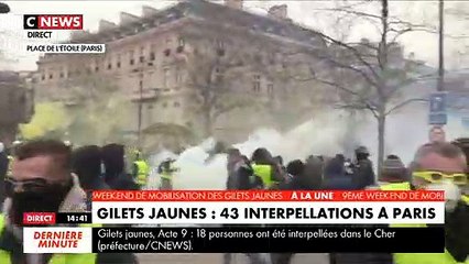 Gilets jaunes: Les images des premiers incidents à 15h Place de l'Etoile à Paris