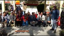 फार्मा कंपनी के कर्मचारियों का गांधी पार्क में धरना-प्रदर्शन जारी