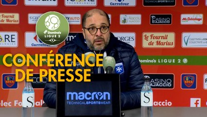 Conférence de presse Gazélec FC Ajaccio - AJ Auxerre (0-4) : Hervé DELLA MAGGIORE (GFCA) - Pablo  CORREA (AJA) - 2018/2019