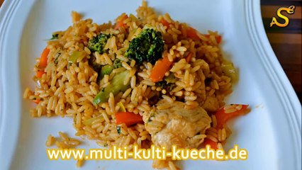 Reis Gemüsepfanne mit Asia Gewürzen