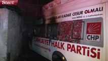 İstanbul’da CHP’nin seçim aracı yandı!