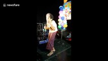 80-year-old grandmother's performance is major hit at Thai party