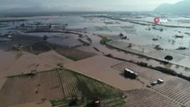 Manisa'da Sel Suları Altında Kalan Şehzadeler İlçesi Havadan Görüntülendi