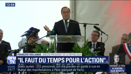 "Il faut du temps pour l'action." Le message de soutien de François Hollande à Emmanuel Macron