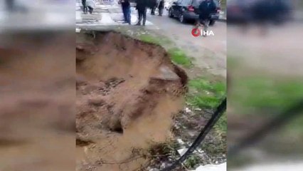 İstinat duvarı böyle çöktü