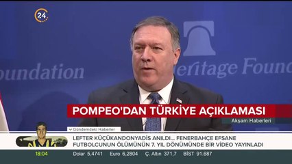 ABD Dışişleri Bakanı Pompeo'dan Türkiye açıklaması