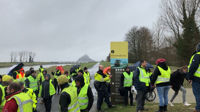 Samedi 12 janvier 2019, les Gilets jaunes marchent au Mont-Saint-Michel