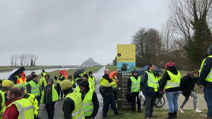 Samedi 12 janvier 2019, les Gilets jaunes marchent au Mont-Saint-Michel