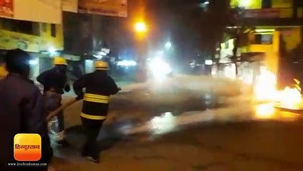 बरेली: चौपुला चौराहे पर सीएनजी पाइप लाइन में आग से मची भगदड़