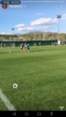 Amazing goal for Salah during Liverpool training