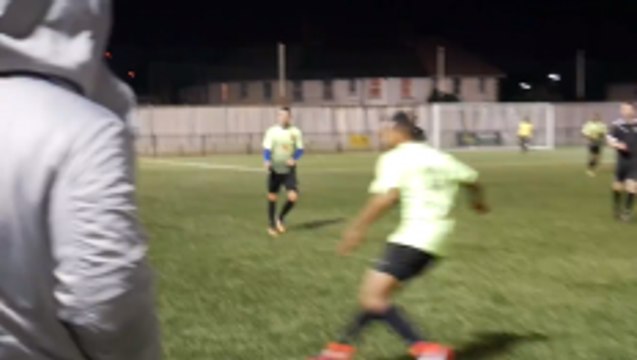 Amature player scores from long range shot