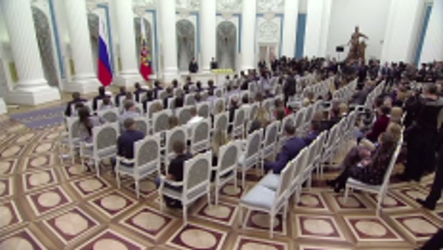 President Vladimir Putin meets Russian Olympians after Pyeongchang 2018