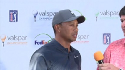 Tiger Woods speaks ahead of the Valspar Championship