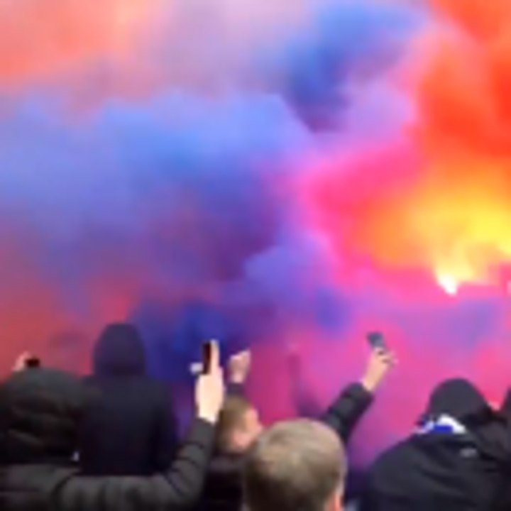 Rangers fans in the streets of Glasgow
