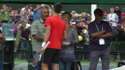 Mike Tyson's daughter Milan plays tennis with Novak Djokovic