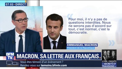 ÉDITO -  "Emmanuel Macron promet qu'il est capable de changer de programme" dans sa lettre adressée aux Français