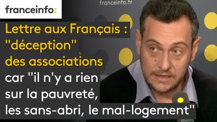 Lettre aux Français : "déception" des associations car "il n'y a rien sur la pauvreté, les sans-abri, le mal-logement"