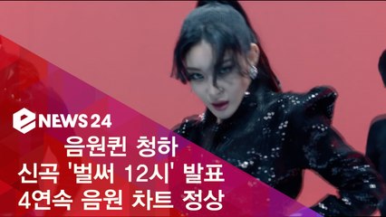 음원퀸 청하, 신곡 '벌써 12시'로 4연속 차트 정상, '신데렐라 복장 공약 가나요?'
