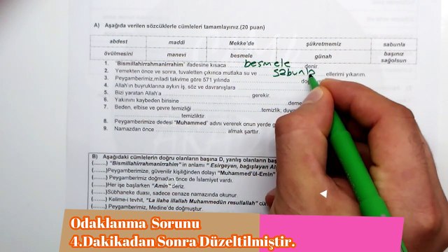 4. Sınıf DİN KÜLTÜRÜ ve AHLAK BİLGİSİ 1. Dönem 2. Yazılı Soruları ve Çözümü 2019