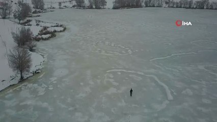 Buz Tutan Gököz Göleti Havadan Görüntülendi