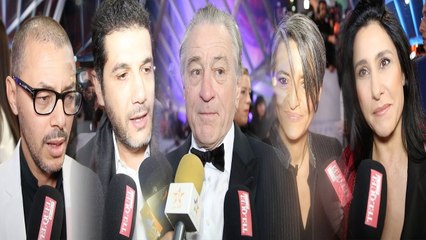 روبير دي نيرو، أسماء الخمليشي، نبيل عيوش وآخرون يتحدثون لتيل كيل عربي على السجاد الأحمر