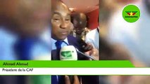 CAF  :  Le president de la CAF Ahmad pête les plombs  devant un  journaliste  algérien